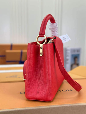 LV M43935 Louis Vuitton Capucines BB Handbag Taurillon Red - Default Title - View 5