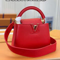 LV M43935 Louis Vuitton Capucines Mini Handbag Taurillon Red - Default Title - View 1