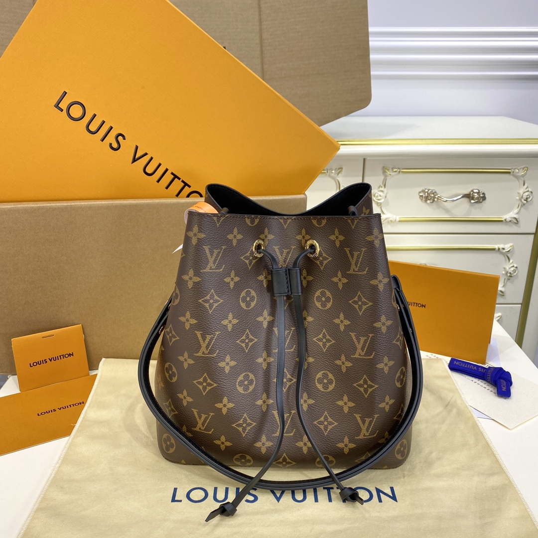 LV M44020 Louis Vuitton N¨¦ONO¨¦ MM Bag Monogram Black - Default Title - View 1