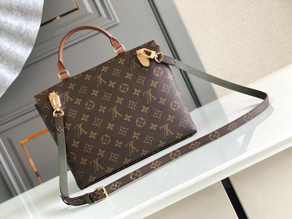 LV M44257 Louis Vuitton Marignan Messenger Top Handle Monogram M43960 Bag Apricot