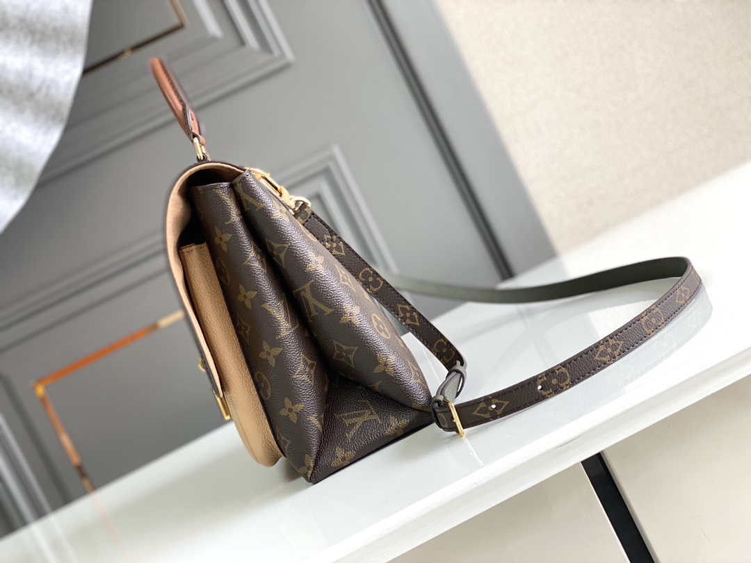 LV M44257 Louis Vuitton Marignan Messenger Top Handle Monogram M43960 Bag Apricot - Default Title - View 3
