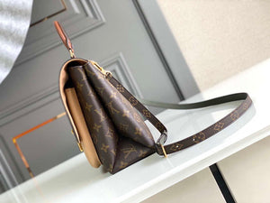 LV M44257 Louis Vuitton Marignan Messenger Top Handle Monogram M43960 Bag Apricot - Default Title - View 3