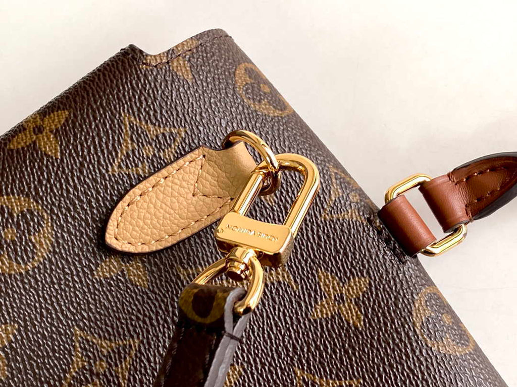 LV M44257 Louis Vuitton Marignan Messenger Top Handle Monogram M43960 Bag Apricot
