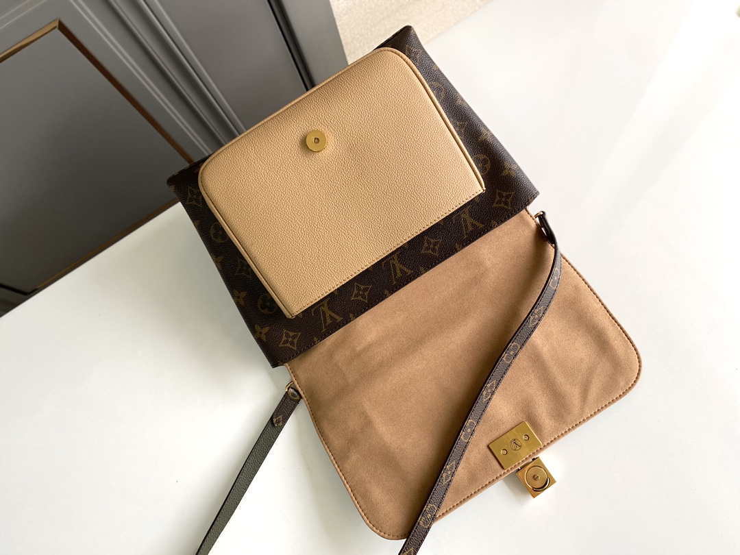 LV M44257 Louis Vuitton Marignan Messenger Top Handle Monogram M43960 Bag Apricot - Default Title - View 7