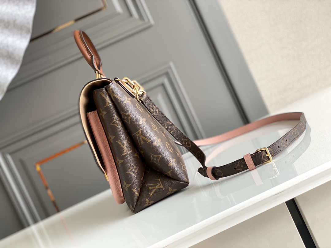 LV M44259 Louis Vuitton Marignan Messenger Top Handle Monogram M44286 Bag Pink - Default Title - View 3