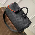 LV M44470 Louis Vuitton Keepall Bandouliere 50 Travel Bag Monogram taurillon leather Black - Default Title - View 1