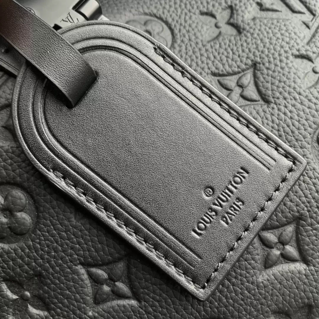 LV M44470 Louis Vuitton Keepall Bandouliere 50 Travel Bag Monogram taurillon leather Black