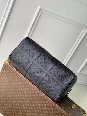 LV M44810 Louis Vuitton Keepall Bandouliere 50 Monogram shadow leather Black - Default Title - View 4