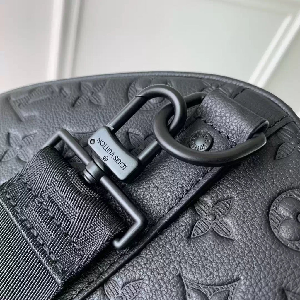 LV M44810 Louis Vuitton Keepall Bandouliere 50 Monogram shadow leather Black