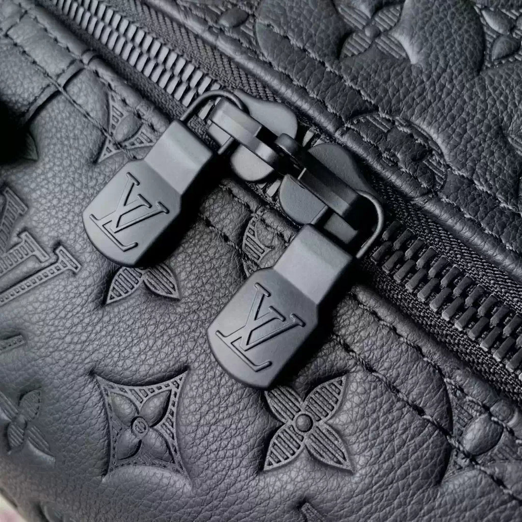 LV M44810 Louis Vuitton Keepall Bandouliere 50 Monogram shadow leather Black