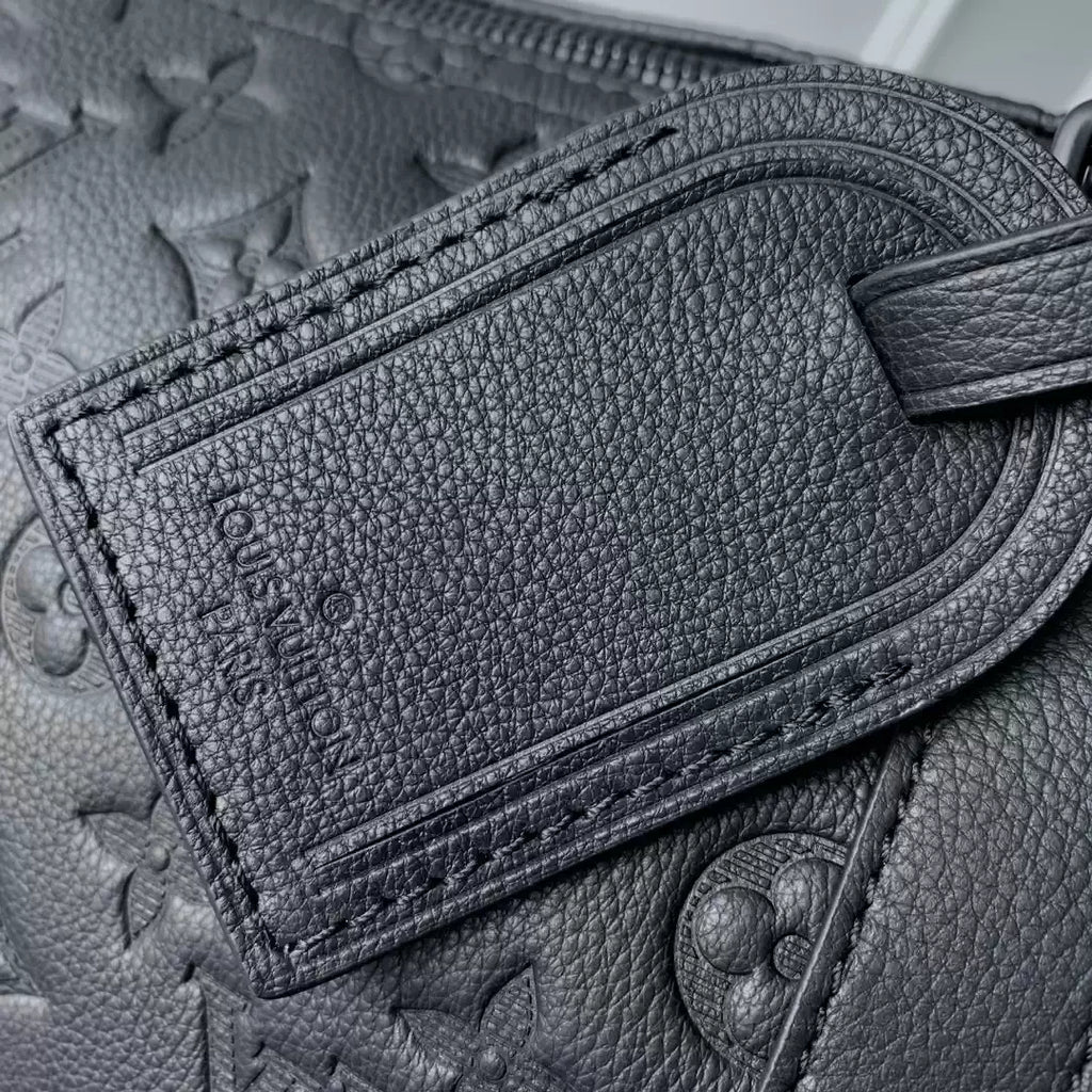 LV M44810 Louis Vuitton Keepall Bandouliere 50 Monogram shadow leather Black