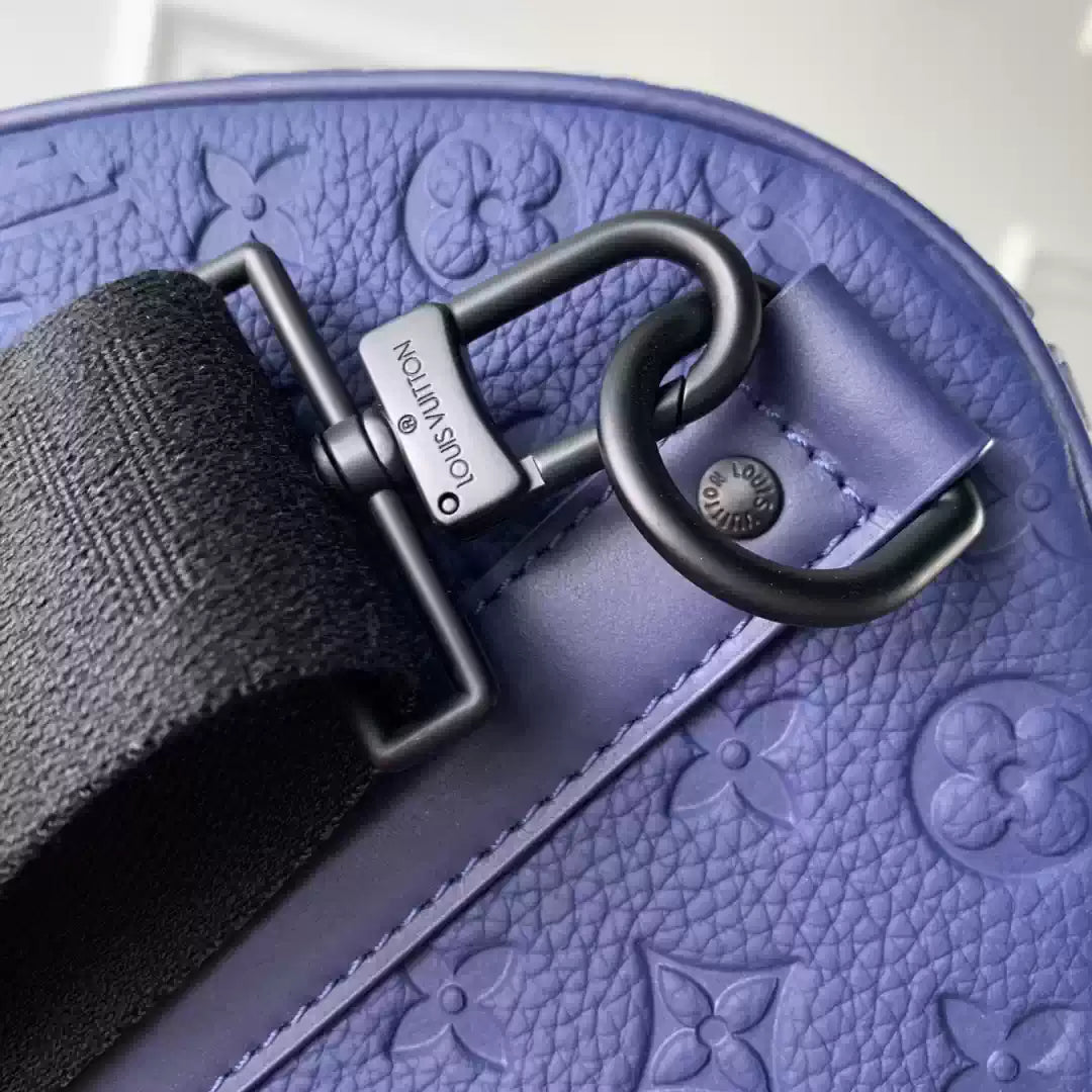 LV M44810 Louis Vuitton Keepall Bandouliere  50 Monogram shadow leather Navy Blue - Default Title - View 6
