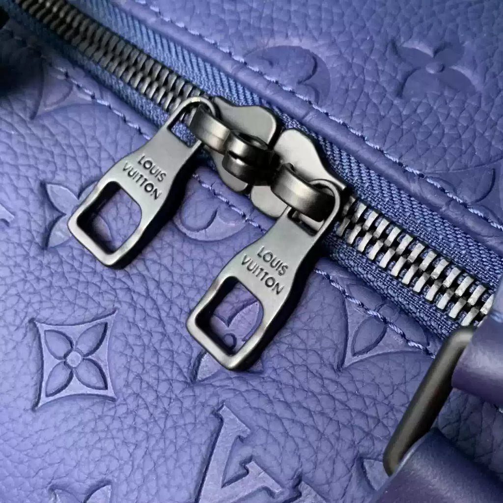 LV M44810 Louis Vuitton Keepall Bandouliere  50 Monogram shadow leather Navy Blue