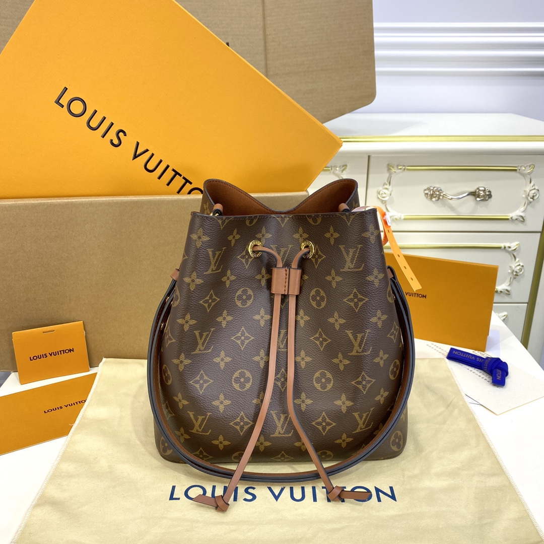 LV M44887 Louis Vuitton MM N¨¦ONO¨¦ Bag Monogram Caramel Brown - Default Title - View 1