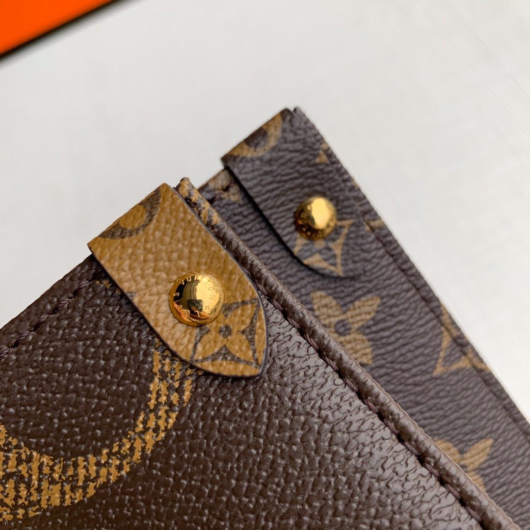 LV M45321 Louis Vuitton Onthego MM Bag M45320 Monogram and Monogram Reverse - Default Title - View 7
