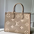 LV M45494 Louis Vuitton ONTHEGO MM Bag M45495 Cream and Beige - luxibagsmall
