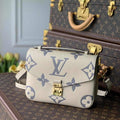 LV M45596 Louis Vuitton Pochette Metis Bicolor Monogram Empreinte Leather Cream - Voguebags