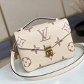 LV M45596 Louis Vuitton M45773 Pochette Metis Bag Cream and Rose Pink