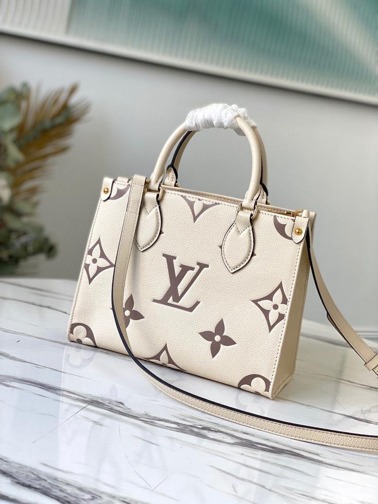 LV M45654  Louis Vuitton Onthego Pm Tote M45659 Bag Cream - luxibagsmall