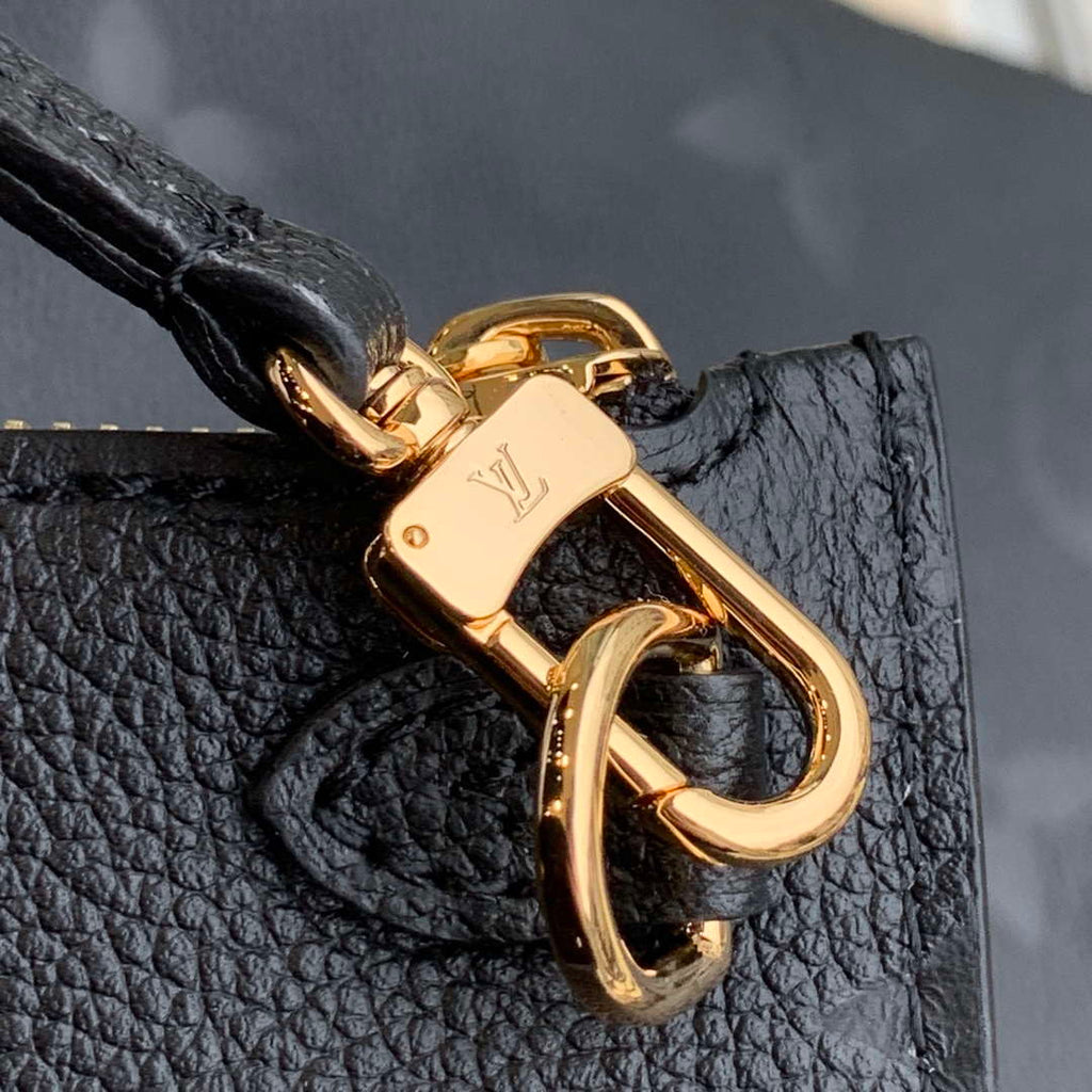LV M45685 Louis Vuitton Neverfull MM Bag Monogram Empreinte Leather Black