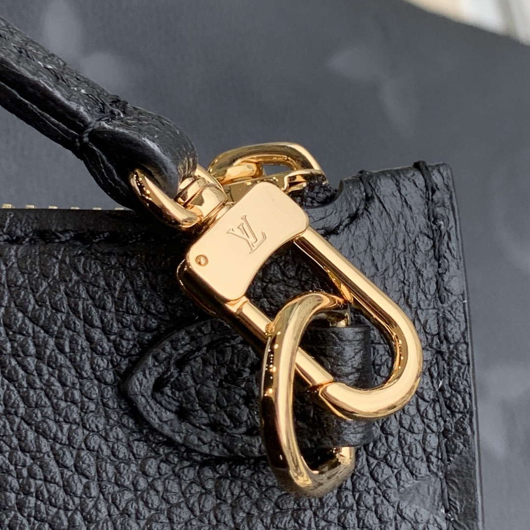 LV M45685 Louis Vuitton Neverfull MM Bag Monogram Empreinte Leather Black