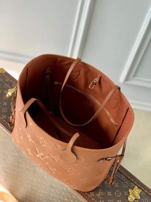LV M45685 Louis Vuitton Neverfull MM Tote Bag Brown - Default Title - View 8