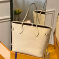 LV M45684 Louis Vuitton Neverfull MM M45686 Bag Embossed Cowhide Leather - luxibagsmall