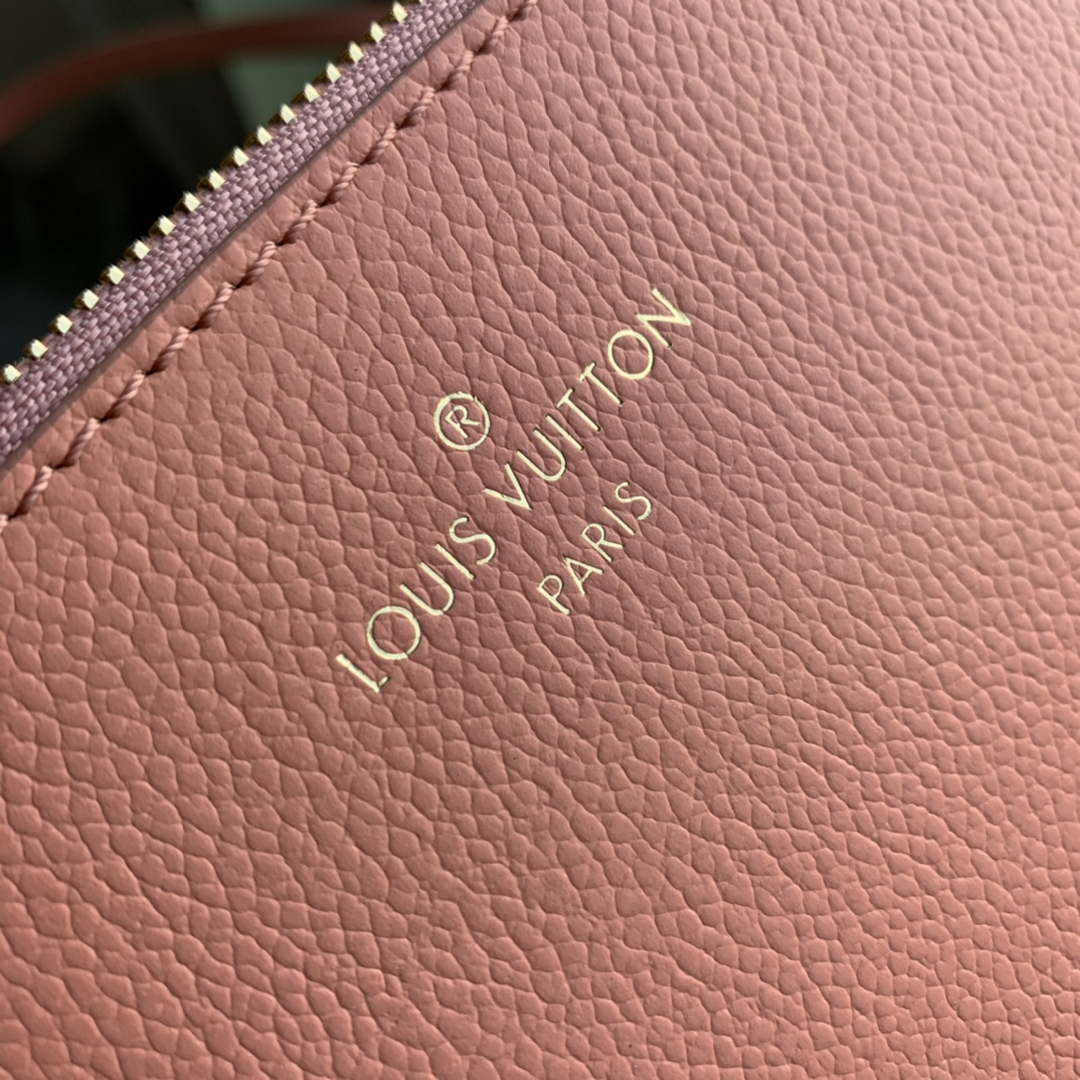 LV M45686 Louis Vuitton Neverfull MM Tote Bag Monogram Empreinte Leather Pink Cream - Default Title - View 8