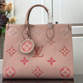 LV M45717 Louis Vuitton Onthego MM Handbag Cream/Saffron