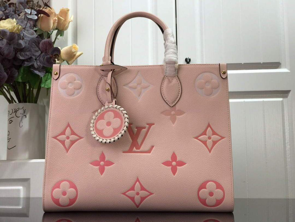 LV M45717 Louis Vuitton Onthego MM Handbag Cream/Saffron