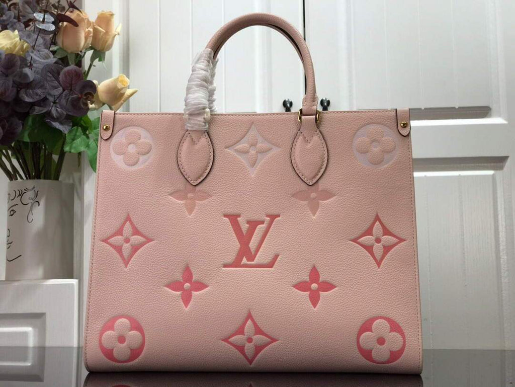 LV M45717 Louis Vuitton Onthego MM Handbag Cream/Saffron