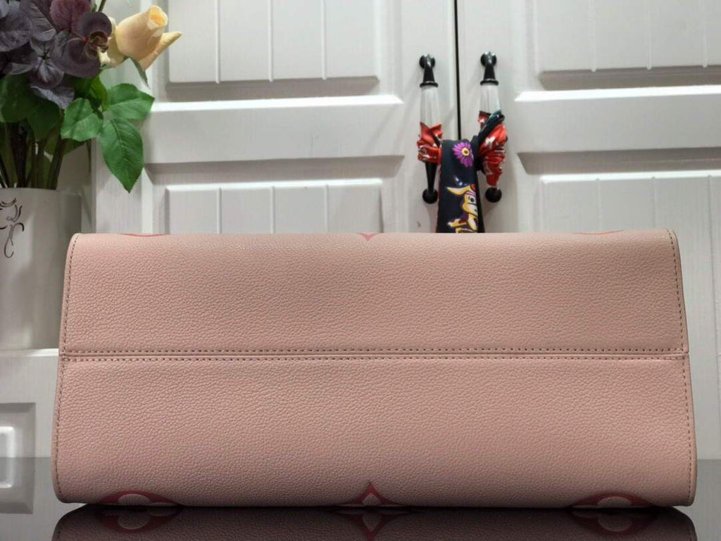 LV M45717 Louis Vuitton Onthego MM Handbag Cream/Saffron