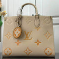 LV M45717 Louis Vuitton Onthego MM M45718 Bag Cream Saffron - luxibagsmall