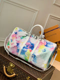 LV M45758 Louis Vuitton M41416 Keepall Bandouliere 50 Monogram Watercolour Blue coated canvas