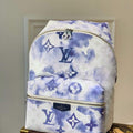 LV M45760 Louis Vuitton Discovery Backpack White Blue
