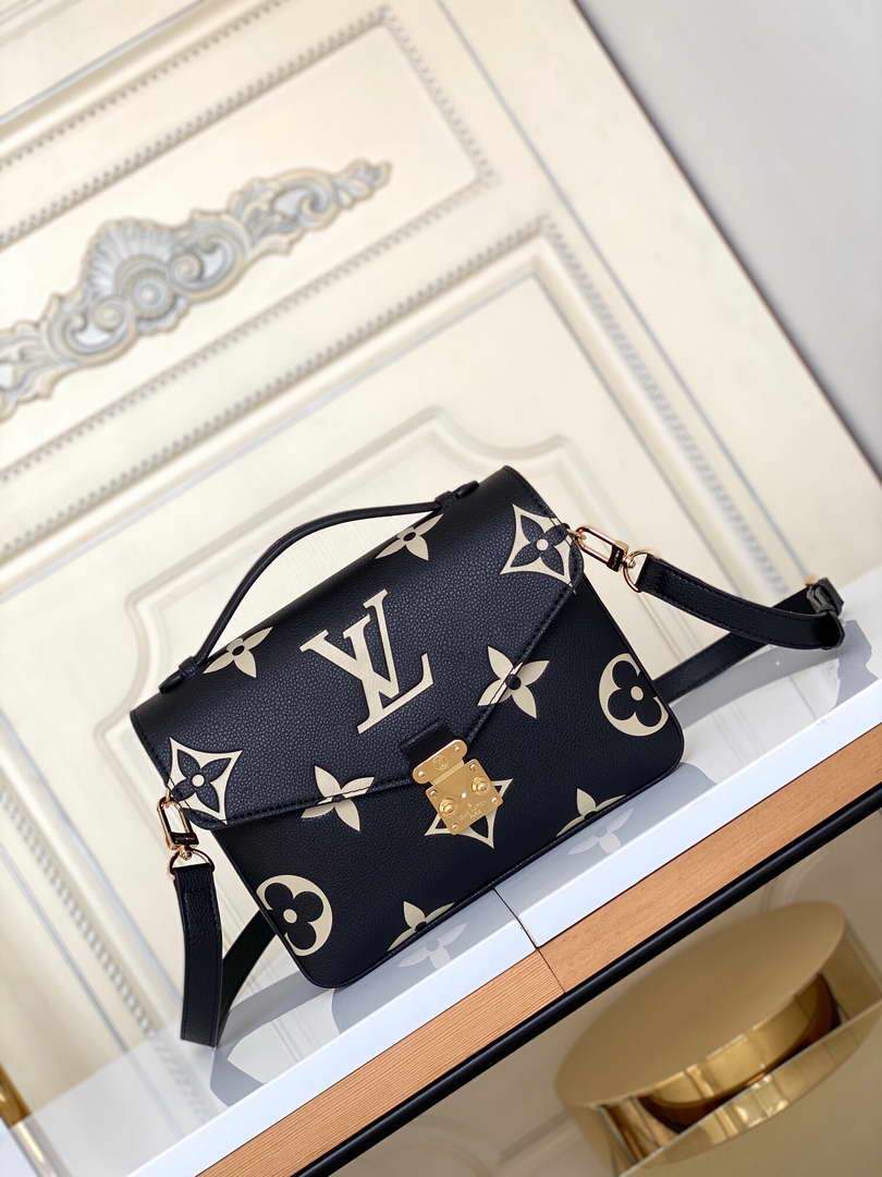 LV M45773 Louis Vuitton Pochette M¨¦tis M45596 Bag Black Beige - luxibagsmall