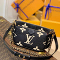 LV M45777 Louis Vuitton M80447 M80399 Multi Pochette Accessoires Bag Black and Cream