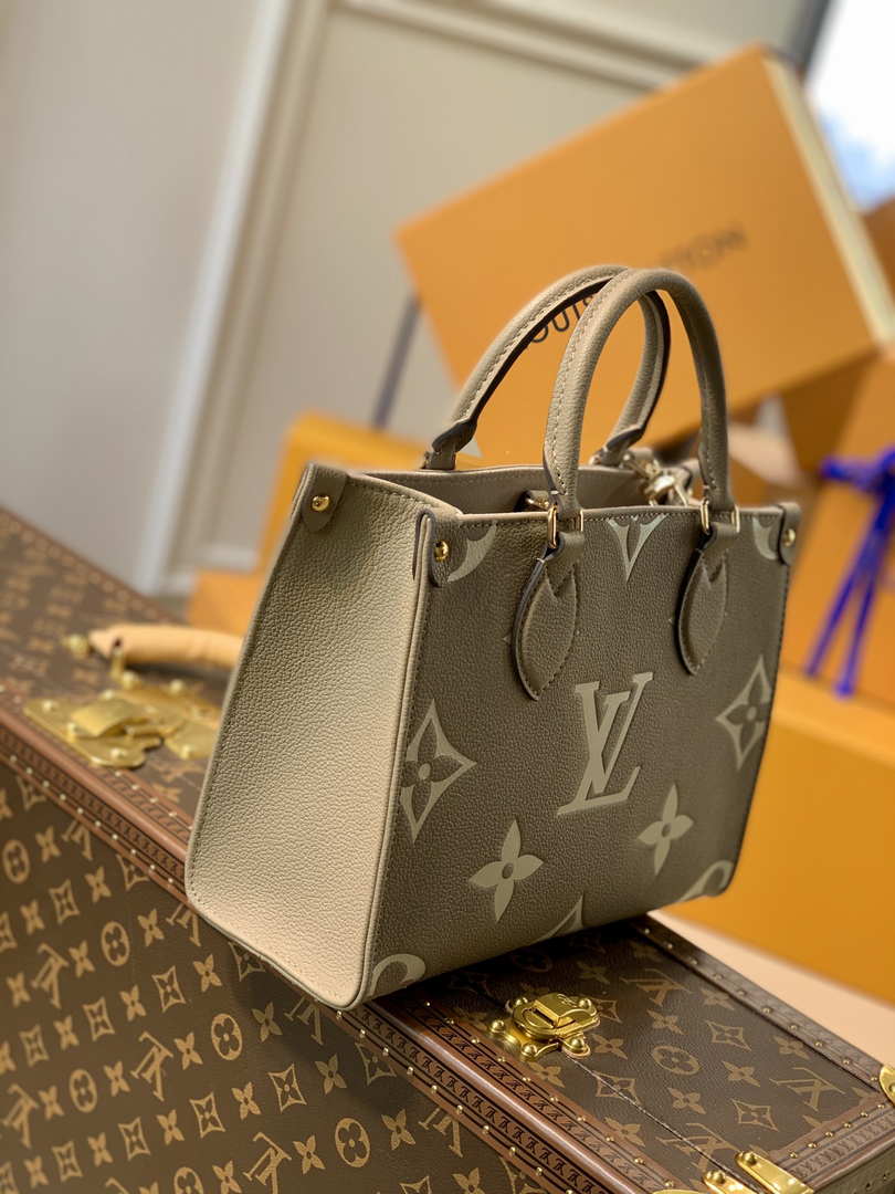 LV M45779 Louis Vuitton Onthego Pm Bag leather Gray - Default Title - View 2