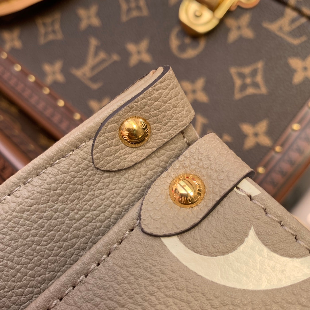 LV M45779 Louis Vuitton Onthego Pm Bag leather Gray