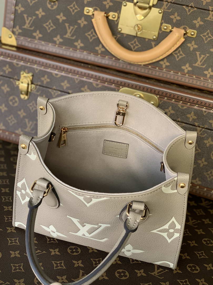 LV M45779 Louis Vuitton Onthego Pm Bag leather Gray - Default Title - View 8