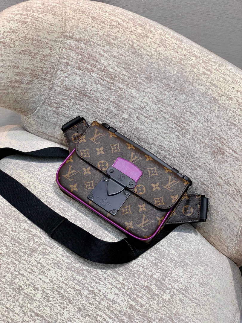 LV M45807 Louis Vuitton S Lock Sling Bag Purple - Default Title - View 1