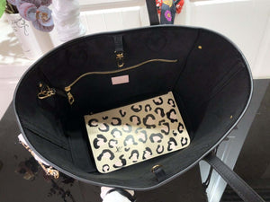 LV M58525 Louis Vuitton Neverfull MM Monogram Empreinte Leather Bag M45856 Creme - Default Title - View 9