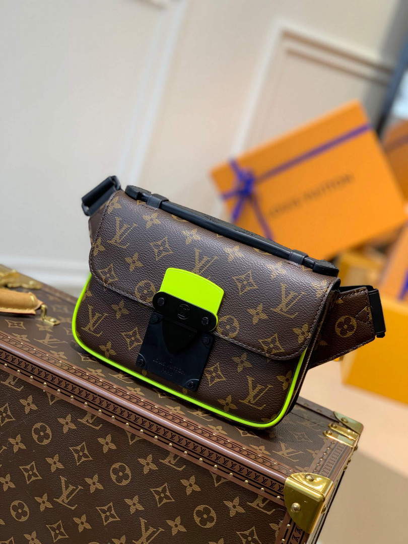 LV M45864 Louis Vuitton S Lock Sling Bag Jaune Fluo - Default Title - View 1