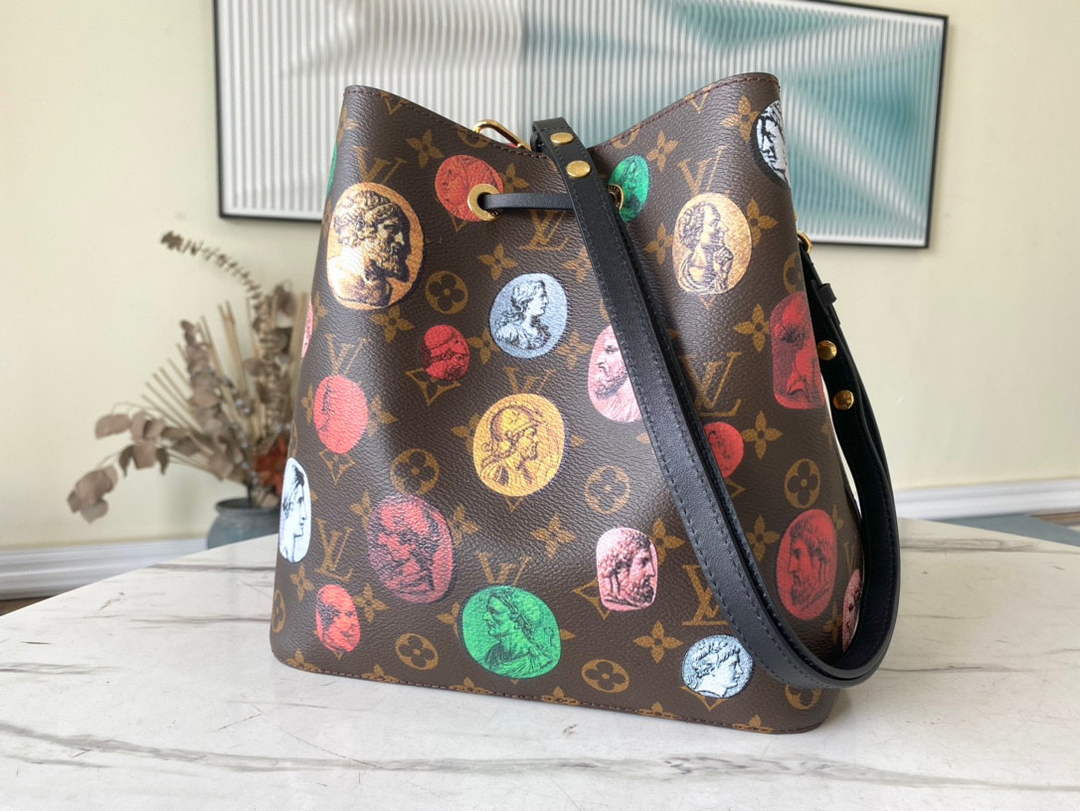 LV M45956 Louis Vuitton N¨¦ONO¨¦ MM Bag Monogram Cameo printed canvas