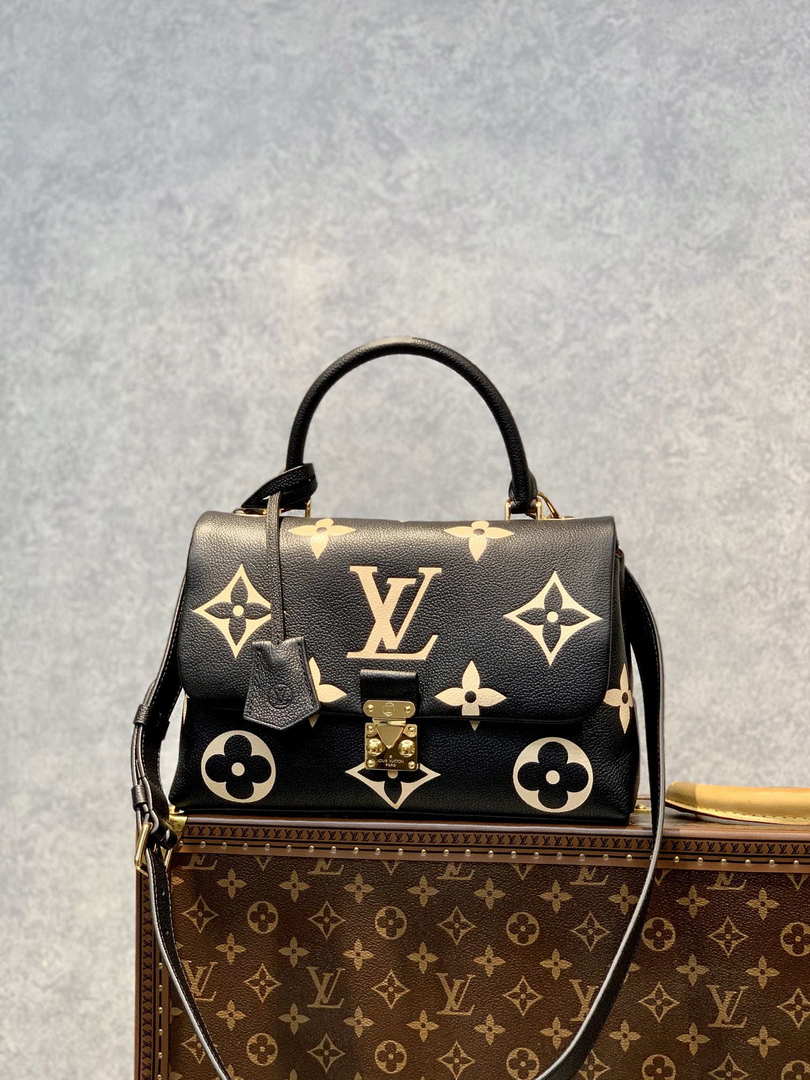 LV M45978 Louis Vuitton Madeleine MM Bicolor Monogram Empreinte Leather Black - Default Title - View 1
