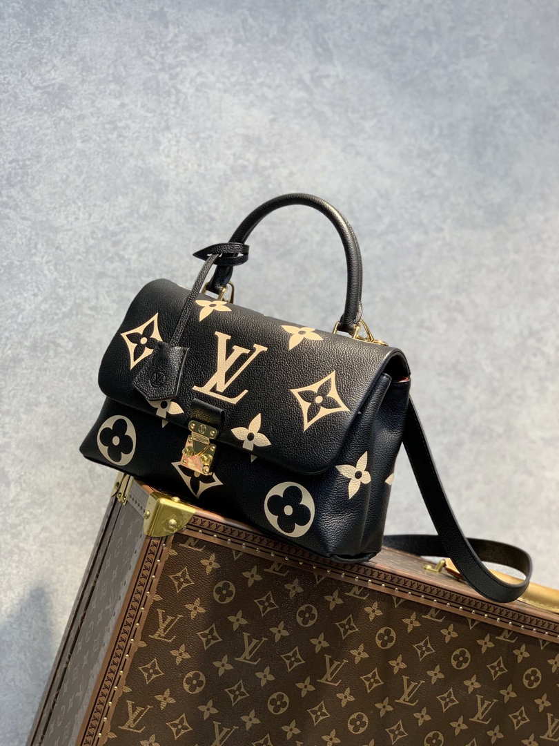 LV M45978 Louis Vuitton Madeleine MM Bicolor Monogram Empreinte Leather Black - Default Title - View 3