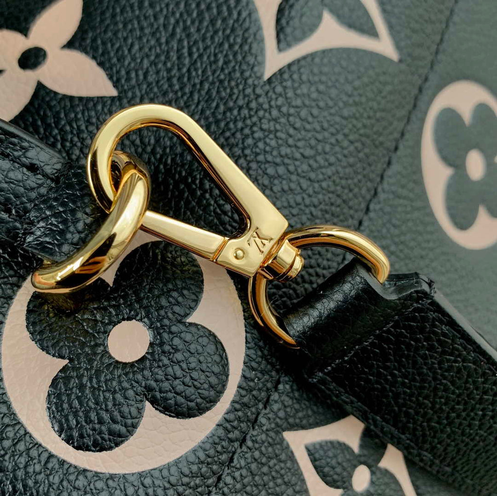 LV M45978 Louis Vuitton Madeleine MM Bicolor Monogram Empreinte Leather Black