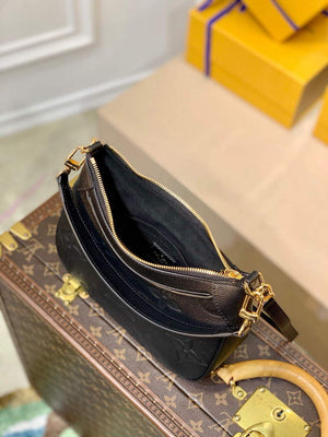 LV M46002 Louis Vuitton Bagatelle Mini Hobo Handbag Black - Default Title - View 7