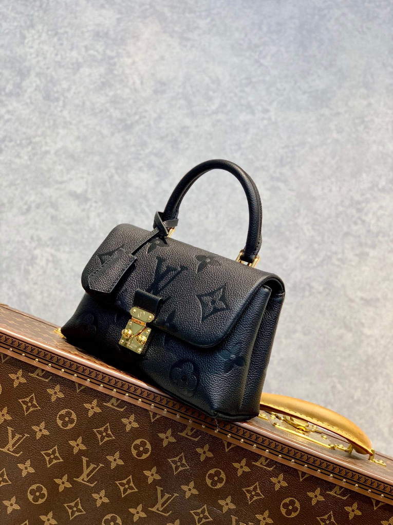 LV M46008 Louis Vuitton Madeleine BB Monogram Empreinte Leather Black - Default Title - View 3