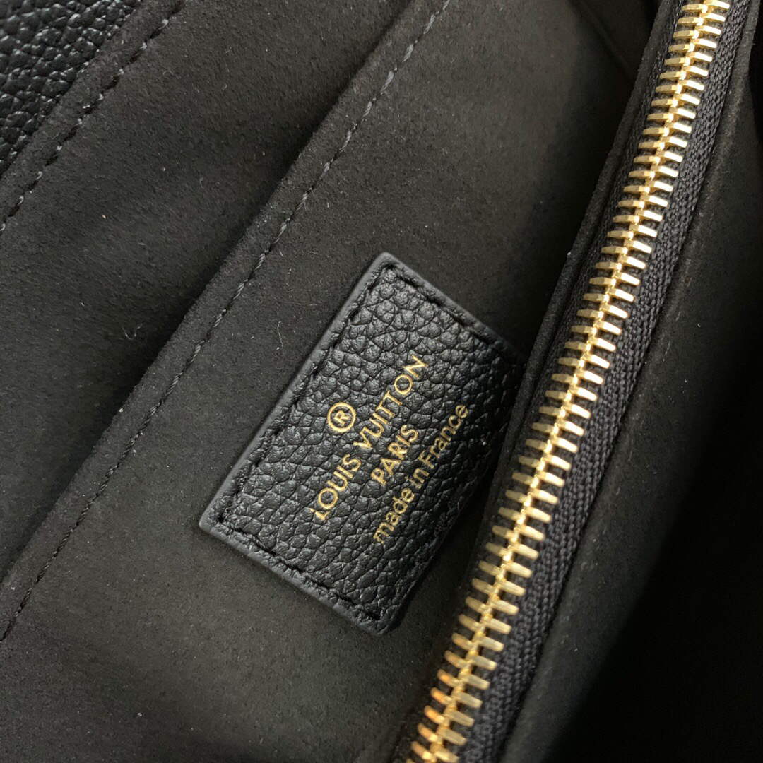 LV M46008 Louis Vuitton Madeleine BB Monogram Empreinte Leather Black